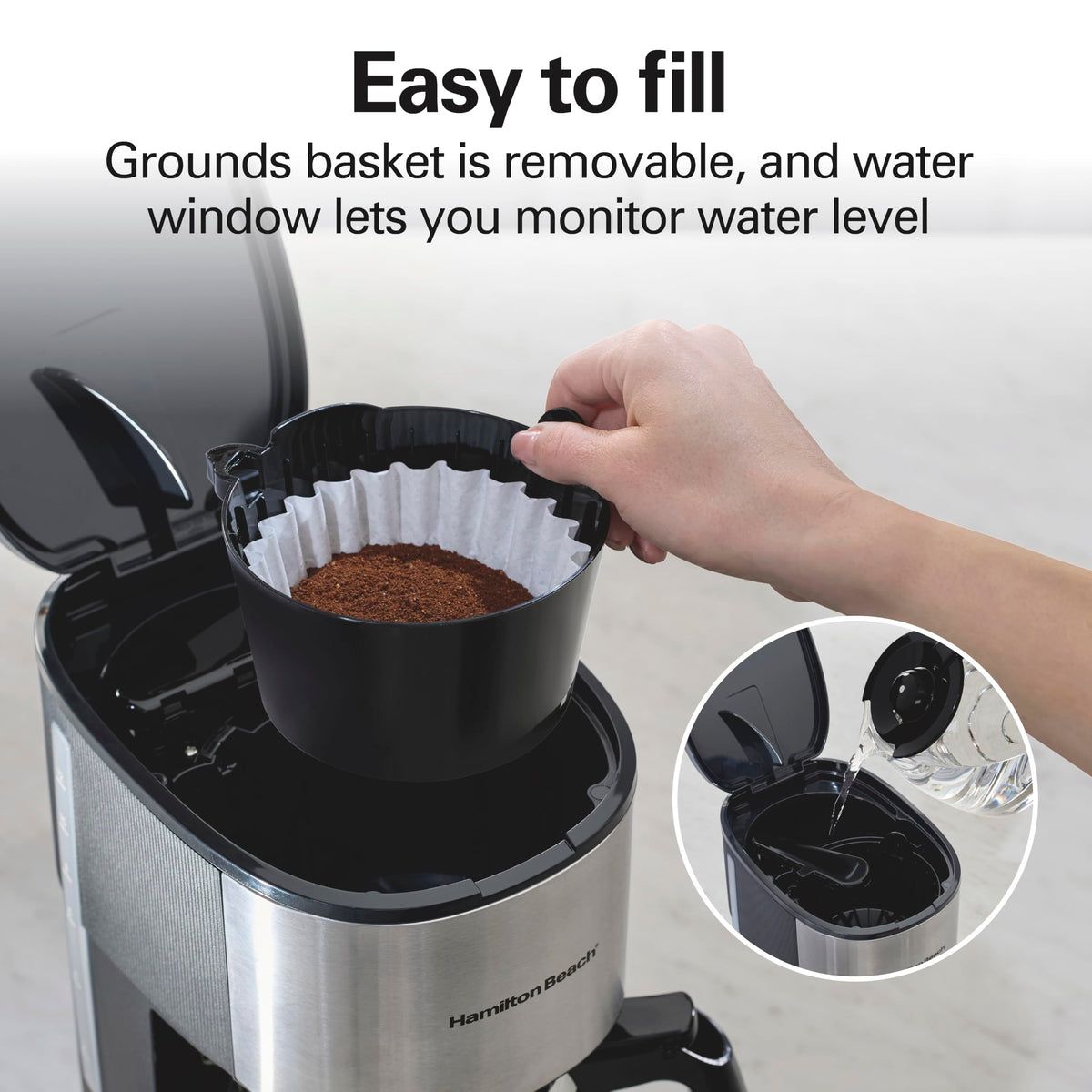 12 Cup Programmable Drip Coffee Maker With 3 Brew Strengths by Hamilton Beach – 12 Cups, 60.0 fluid_ounces, te Glass, Matte Black, Model 46280J