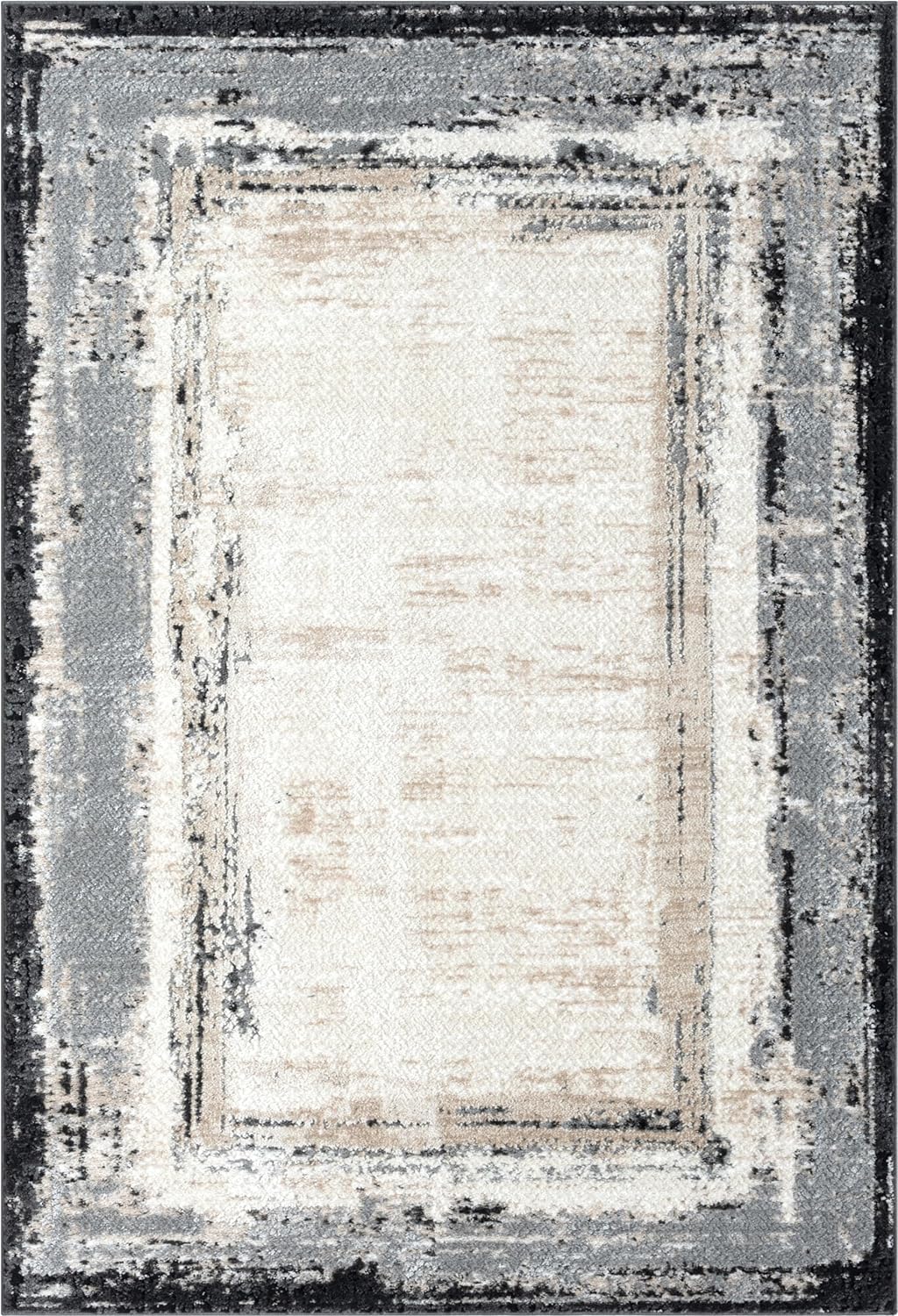 Abani 3'4" x 1'8" (Rectangular) / White / Modern Area Rugs