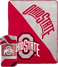 Northwest NCAA Ohio State Buckeyes Unisex Micro Raschel Throw Blanket, 46 x 60 Inches, Halftone Design, Soft Fan Blanket