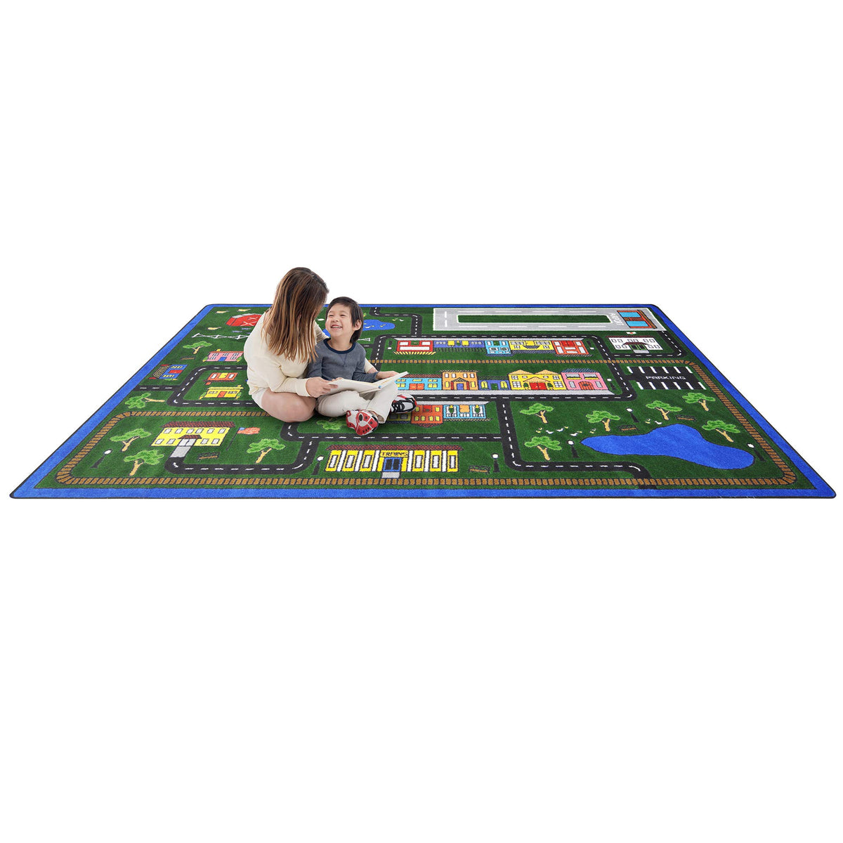 Tiny Town Rug by Joy Carpets – 5'4" x 7'8" (Rectangular), Nylon, Multi Color, Model 1414C-01