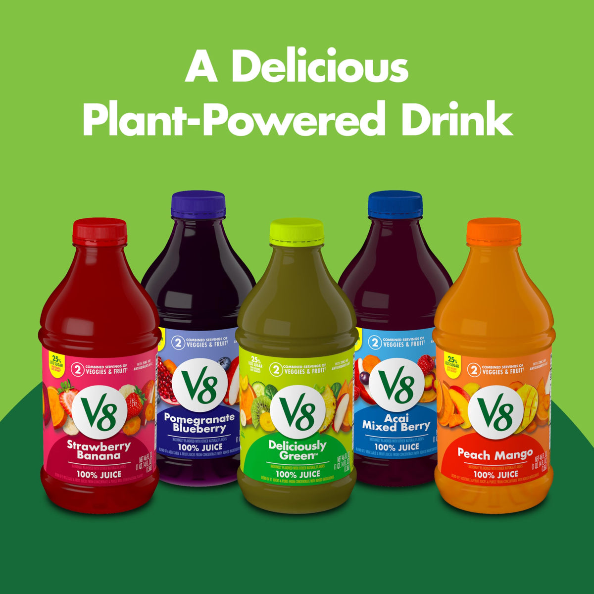 Deliciously Green 100% Fruit and Vegetable Juice by V8 – 46 Fl Oz (Pack of 1), Model 200000028605