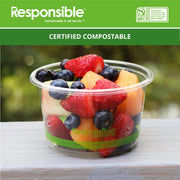 24 oz Clear Round Deli Container by Responsible Products – 24 oz, 24.0 fluid_ounces, Clear, Pack of 500, Model RP-PLARDC24-117-500