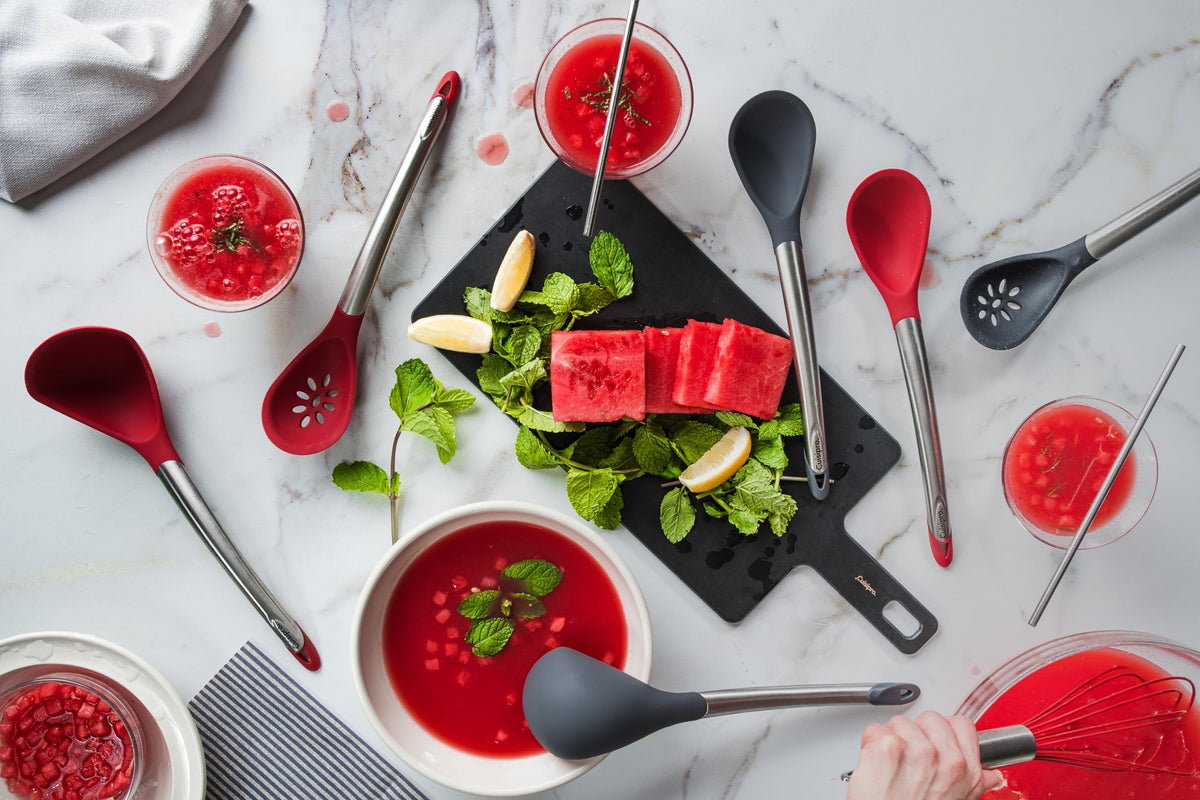 Silicone 12 Inch Slotted Spoon by Cuisipro – 12 Inch, Silicone, Red, Model 7112508