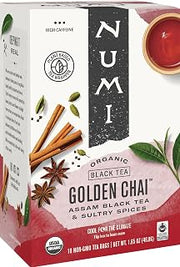 Numi Teas Tea Black Golden Chai Spiced Assam, 18 ct