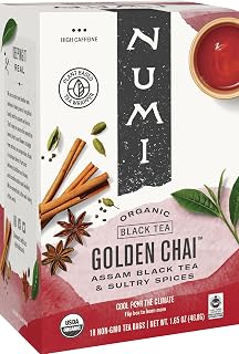 Numi Teas Tea Black Golden Chai Spiced Assam, 18 ct