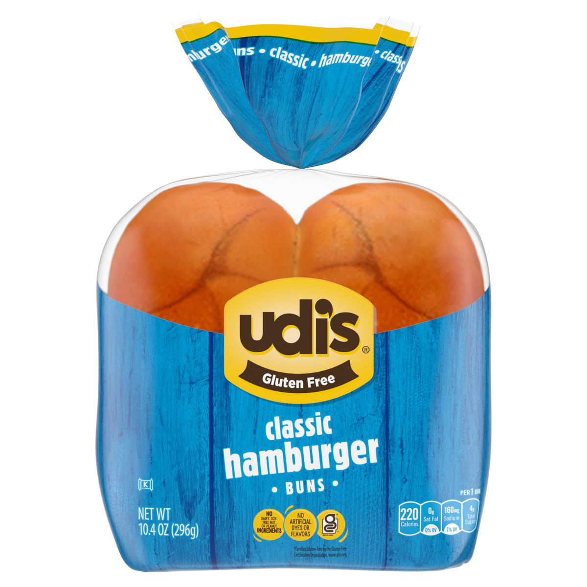 Gluten Free Classic Hamburger Buns by Udi's – 10.4 Ounce, Model 0698997809135