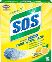S.O.S Steel Wool Soap Pads, Lemon Fresh, 10 Count