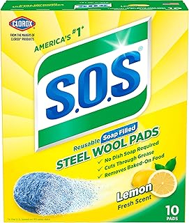 S.O.S Steel Wool Soap Pads, Lemon Fresh, 10 Count