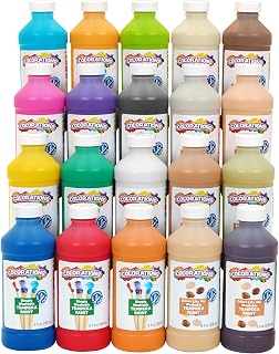 Colorations Paraben-Free Washable Tempera Paint for Kids, Set of 20 Colors