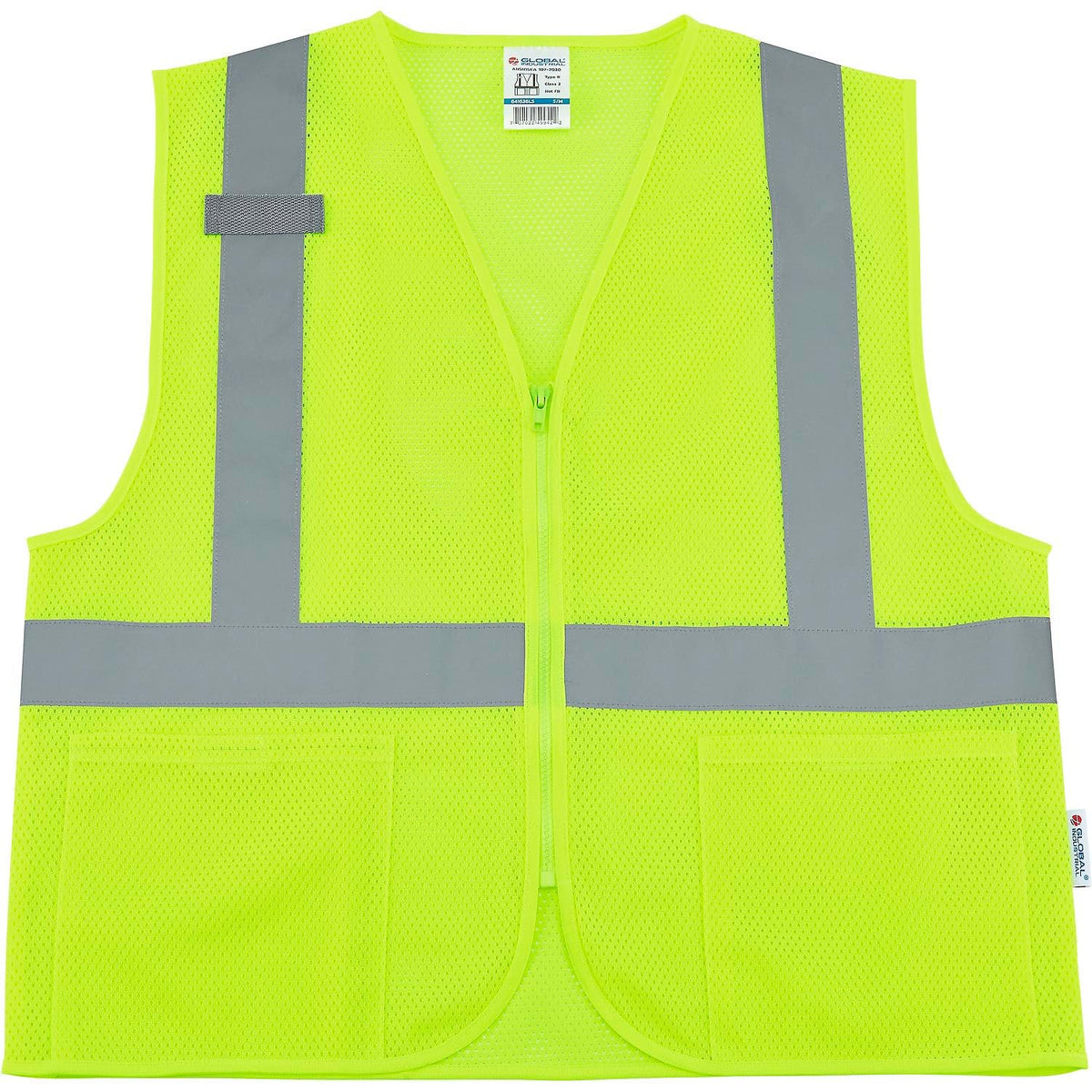 Hi-Vis Class 2 Safety Vest by Global Industrial – Small-Medium, Polyester, Lime Green, Model 641636LS
