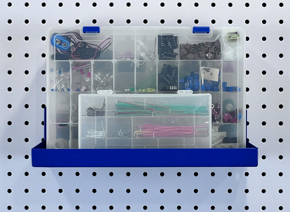 12" W x 6" D Blue Epoxy-Coated Steel Shelf for DuraBoard or 1/8" and 1/4" Pegboard by Triton Products – 12" W x 6" D, Alloy Steel, Blue