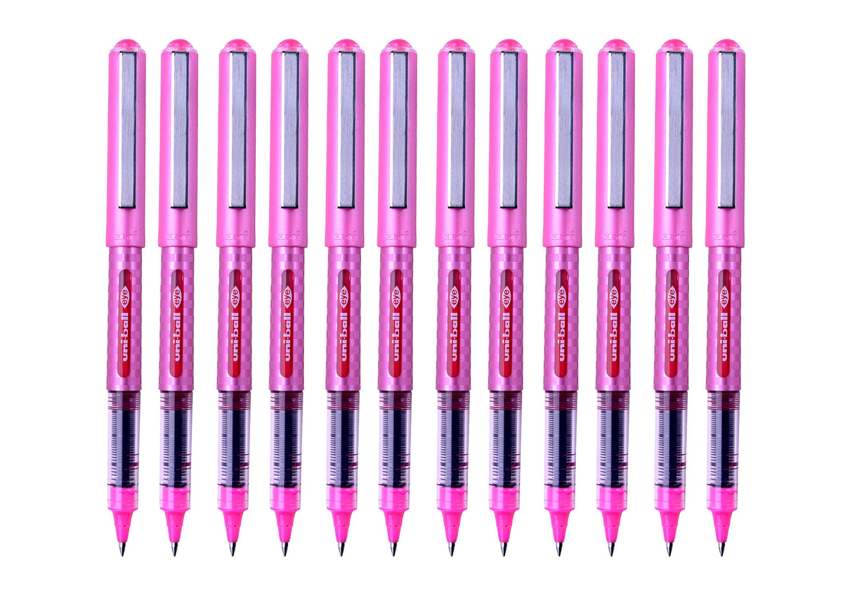 0.7 mm UB-157D Eye Designer Fine Rollerball Pens - Pink (Pack of 12) by Uni-Ball – 1 Count, Plastic, Pink 12pc, Model 167494000