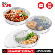 9" Round Aluminum Foil Pans with Lids (40 Pack) Pie Tins Disposable 9 Inch with Lid by Stock Your Home – 9 inches, Aluminum, Silver, Pack of 40, Model 2915