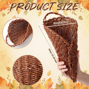 Dandat Cornucopia Basket, 11.8 x 7 Inch Rattan, Brown