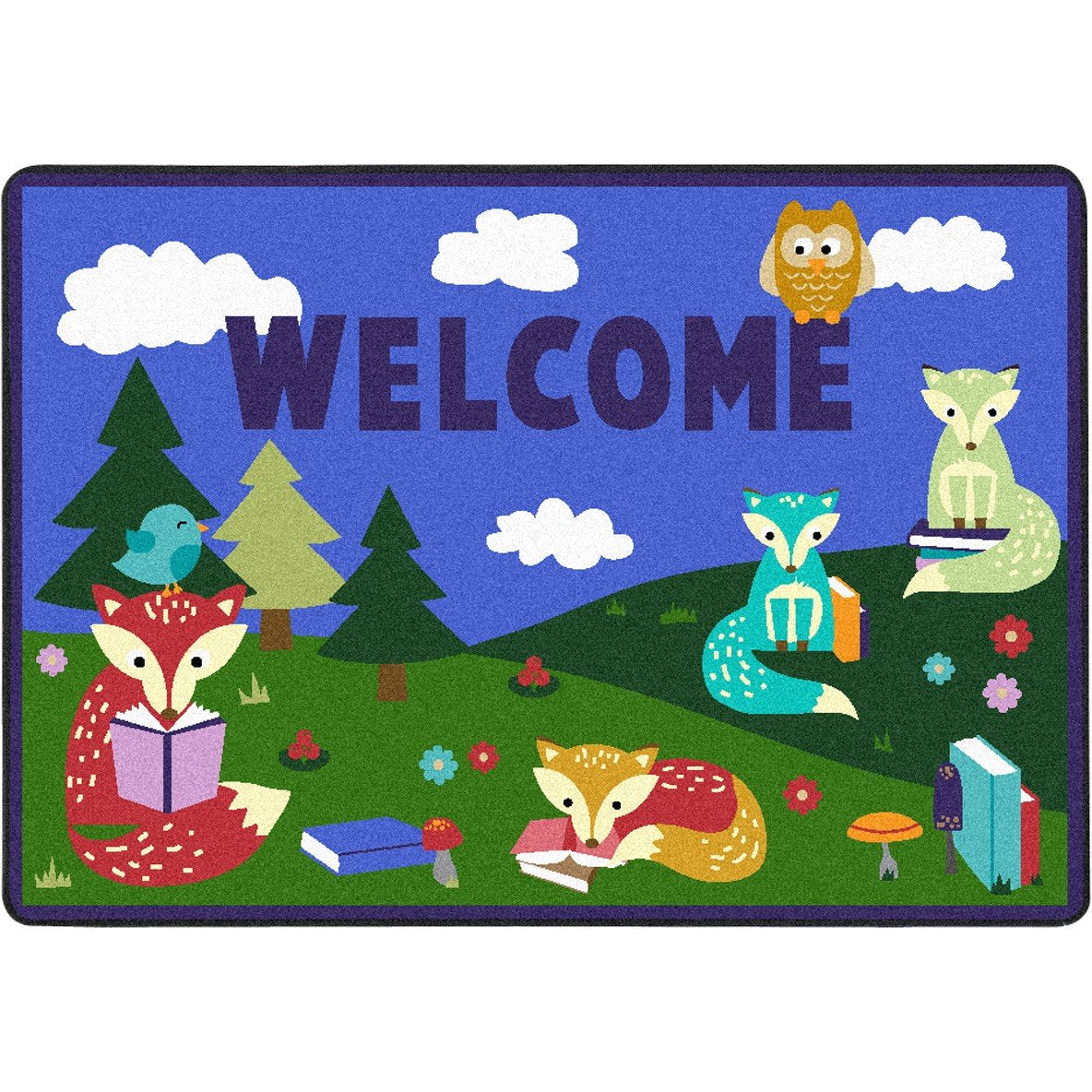 Foxy Readers 2'8" x 3'11" Area Rug in Color Multi by Joy Carpets – 2'8" x 3'11" (Rectangular), Nylon, Multi Color, Model 1883A