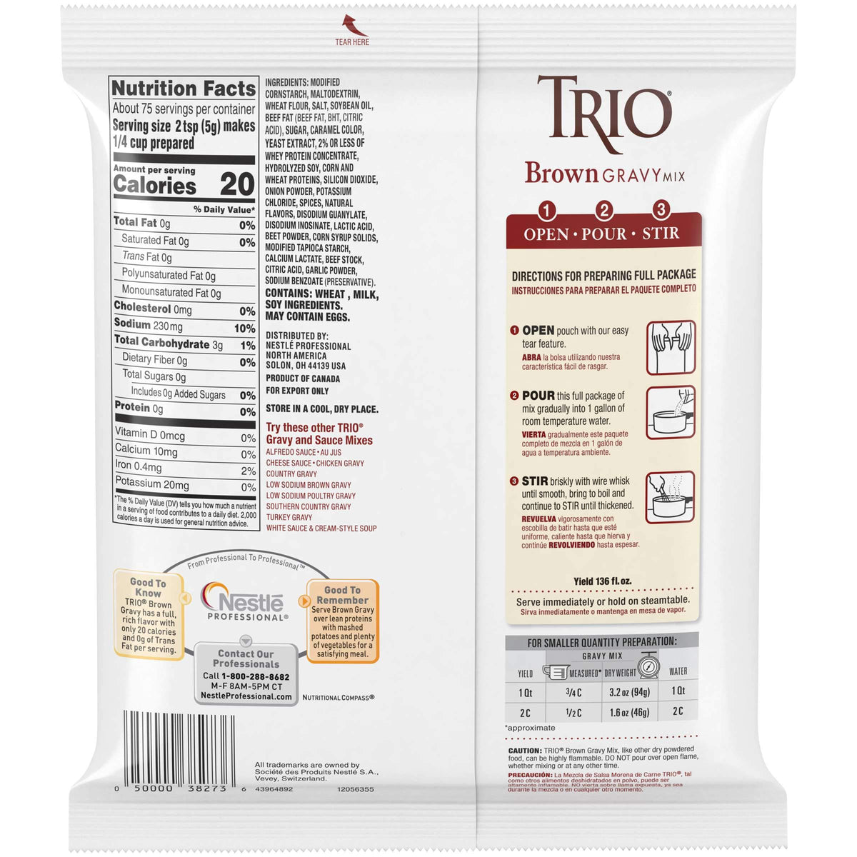 Nestle Brown Gravy Mix by Trio – 20.6 x 16.4 x 33.2 cm, Pack of 8, Model 10050000382733