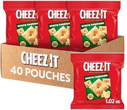 Cheez-It Cheese Crackers, Baked Snack Crackers, Lunch Snacks, White Cheddar (40 Packs)