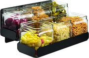 Rosseto SM327 Condiments Station 6 Glass Jars & Tiered Holder