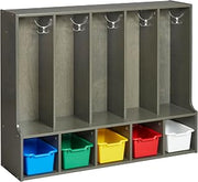 ECR4Kids Streamline 5-Section Toddler Coat Locker with Bench and Bins, Kids Furniture, Assorted