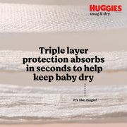 Snug & Dry Diapers by HUGGIES – 124 Count (Pack of 1), Rubber, White, Model 44676