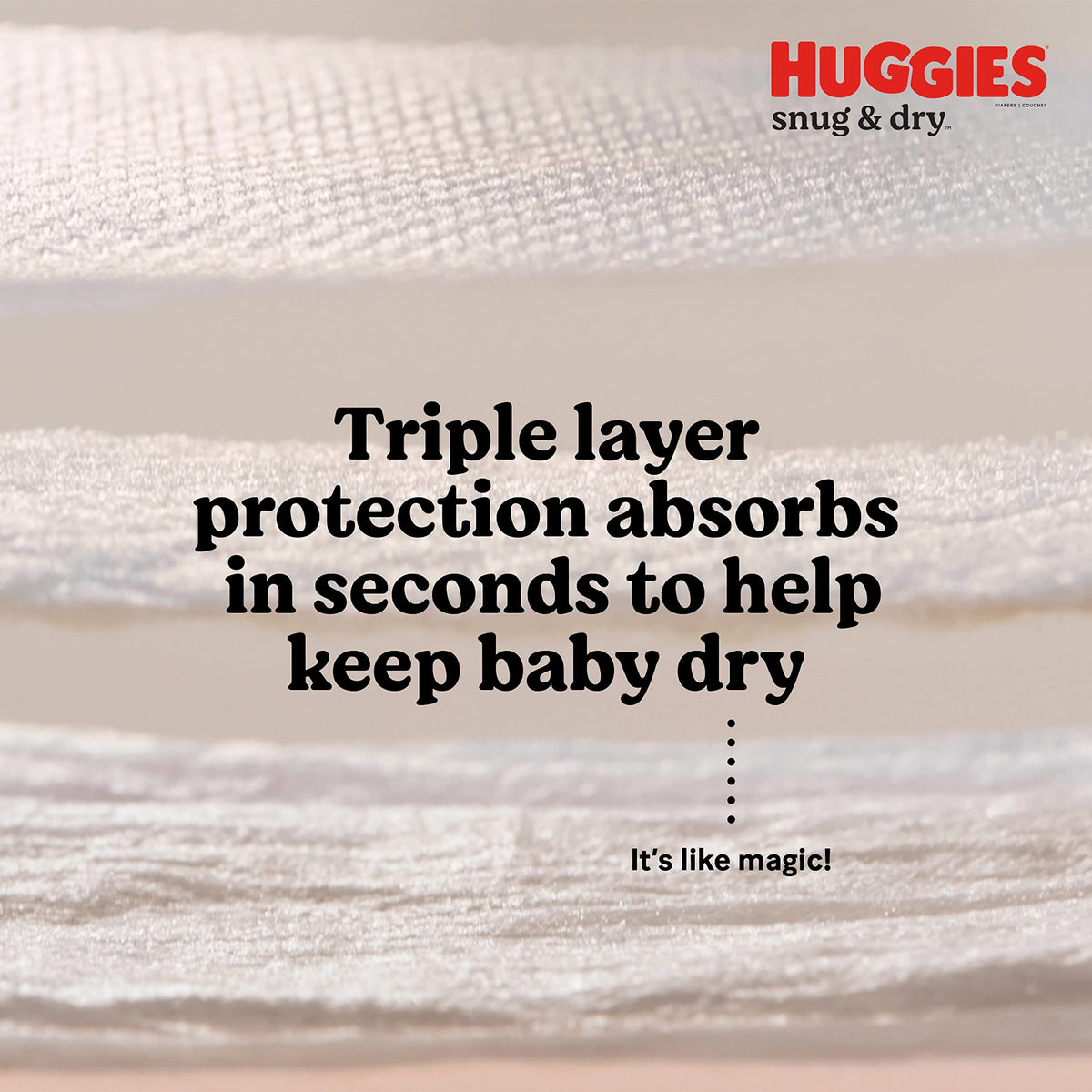 Snug & Dry Diapers by HUGGIES – 124 Count (Pack of 1), Rubber, White, Model 44676