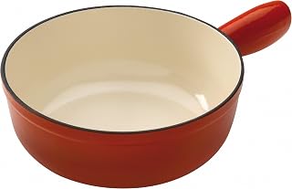 Kuhn Rikon Induction Cast Iron Fondue Pot, 7.87", Red