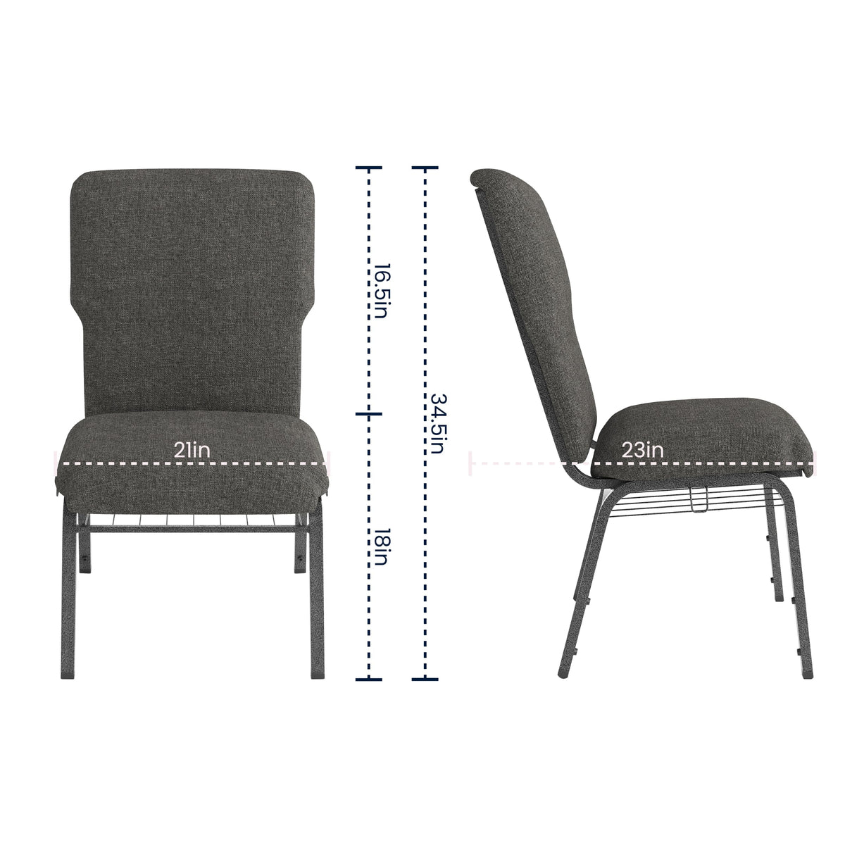 Flash Furniture Charcoal Gray Fabric/Silver Vein Frame / Set of 1 / Classic Chairs