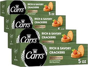 Carr's Crackers, Baked Snack Crackers, Party Snacks, Rosemary, 5oz Box (1 Box) (Pack of 4)