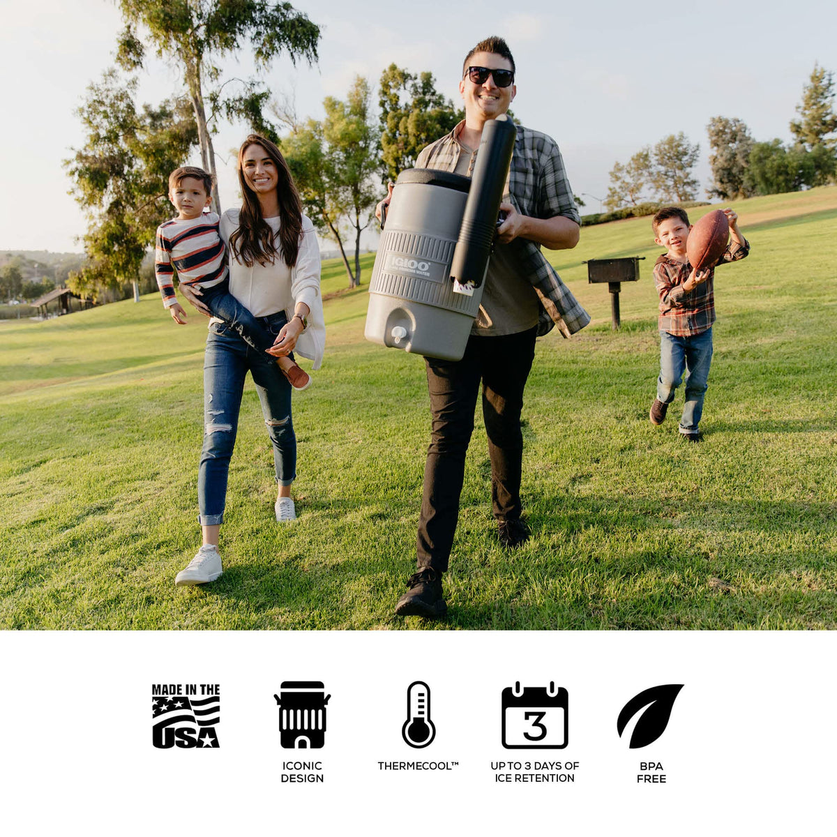 Polar 120 Qt. Cooler & 5 Gallon Portable Sports Cooler Water Beverage Dispenser with Flat Seat Lid by Igloo – 120 Qt., 5.0 gallons, Gray