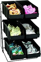 WR-COND-6 Countertop Six Compartment Wire Rack Condiment Organizer, Black Wire Form