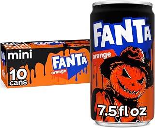 Fanta Orange Soda Soft Drink Fridge Pack Mini Cans, 7.5 fl oz, 10 Pack