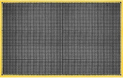 Global Industrial 3'W x 3'L Rubber Drainage Mat, 7/8" Thick, Black/Yellow Border