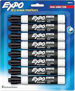 EXPO Dry-Erase Marker, Chisel Tip, Black, 8/Pack (1980443)