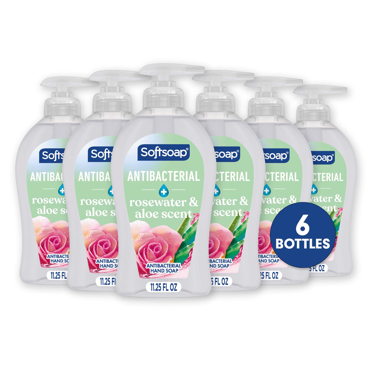 Softsoap Rosewater & Aloe / 11.25 Fl Oz (Pack of 6) / Clear Hand Wash