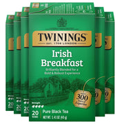 Irish Breakfast Black Tea Individually Wrapped Bags by Twinings – 20 Count (Pack of 6), Pack of 6, Model 05328