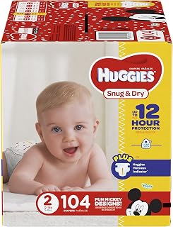 HUGGIES Snug & Dry Diapers, Size 2, 104 Count, Big Pack (Packaging May Vary)