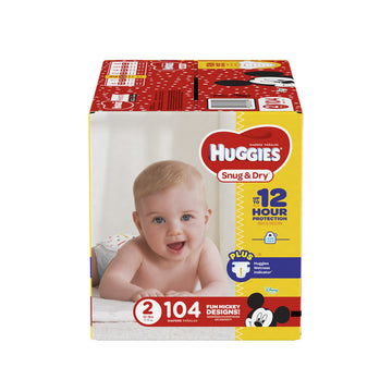 Snug & Dry Diapers by HUGGIES – 2, Polypropylene, Polyethylene, or Cotton, Light Blue, Model 43129
