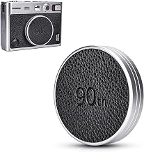 Retro Leather Lens Cap for Fujifilm Insta Mini EVO, Aluminum Anti-Dust Anti-Scratches Lightweight Camera Lens Cover with Soft EVA Interior, Accessories for Fuji Mini Evo Lens Protection Cover