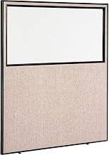 Office Partition Panel with Partial Window by Global Industrial – Alloy Steel, Tan, Model OFP060R-96W-TN