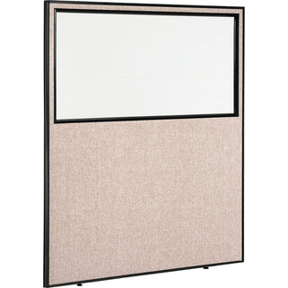 Office Partition Panel with Partial Window by Global Industrial – Alloy Steel, Tan, Model OFP060R-96W-TN