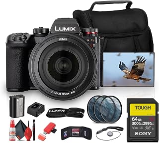 Panasonic LUMIX S1R II Mirrorless Camera with 24-105mm Lens Bundle | For Photography & Video | 6K Video | 47MP Full-Frame Sensor | V-Log | OLED Viewfinder + 64GB Memory Card + Camera Bag + More