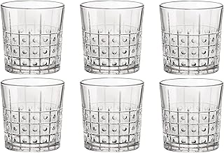 Bormioli Rocco Bartender Este 13.25 oz. Double Old Fashioned DOF Drinking Glasses for Cold Drinks, Juices, and Cocktails, Clear, Set of 6