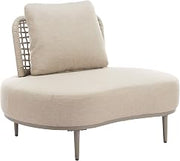 Zuo Ruhe Accent Chair Beige, Beige Accent Chair, Modern Style, Outdoor Fabric, Removable and Washable Cushion Cover, Aluminum, Outdoor Living, 42.1" W x 35.8" D x 33.5" H, Non-Stackable