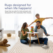 Area Rug for Living Room -Nuevo 2' x 3' Beige Arch Pattern Area Rug by Abani – 2' x 3' (Rectangular), Polypropylene, Cream, Model NUE150A