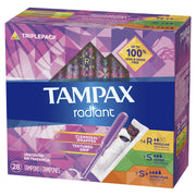 Tampons Trio Pack Regular/Super/Super Plus Absorbency by Tampax – 28 Count, Model Radiant
