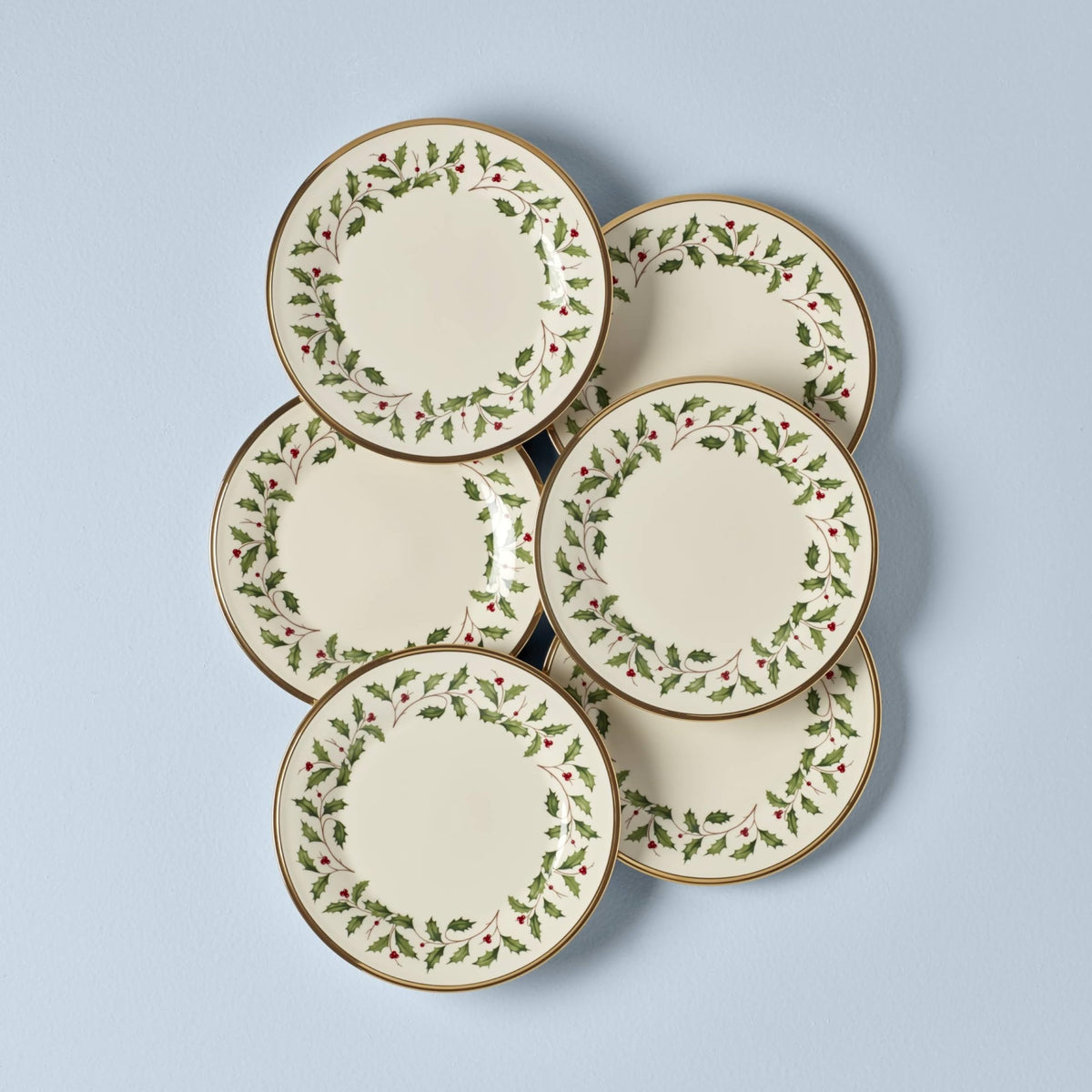 Lenox Holiday Porcelain Salad Plates, 8 Inch, Set of 6