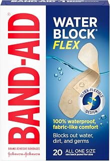 BAND-AID Brand Water Block Flex Adhesive Bandages, All One Size, 20 Count