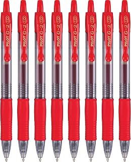 PILOT G2 Premium Gel Roller Pens, Bold Point 1 mm, Red Pens, Pack of 8
