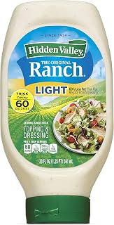 Hidden Valley Easy Squeeze Original Ranch Light Salad Dressing & Topping, Gluten Free - 20 Ounce Bottle (Package May Vary)