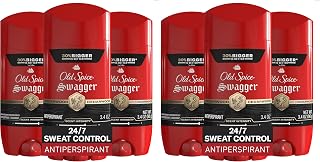 Old Spice Antiperspirant Deodorant for Men,24/7 Sweat & Odor Protection,24/7 Lasting Freshness,Invisible Solid,Swagger with Cedarwood Scent,3.4 oz,(Pack of 6)